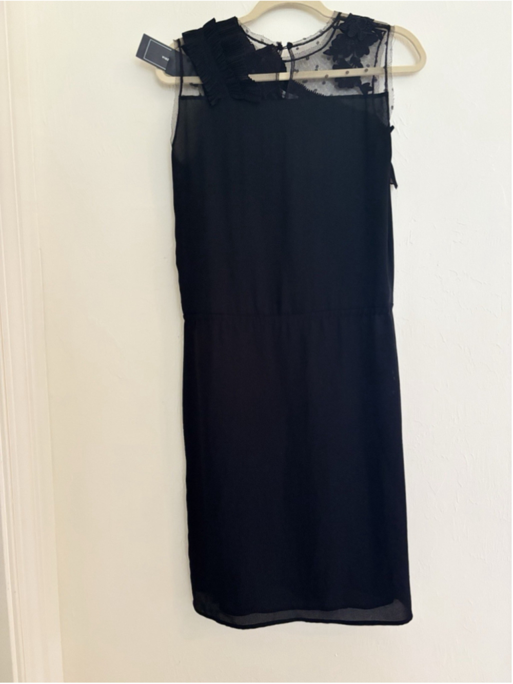 NWT BCBG Max Azria Black Polka Dot Lace Short Cocktail Dress Sz XS Women’s - Picture 6 of 11
